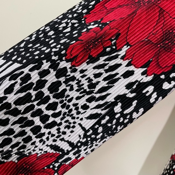 Joseph Ribkoff Flower Animal Print Lightweight Crinkle Zip Jacket Size Large - Picture 3 of 13